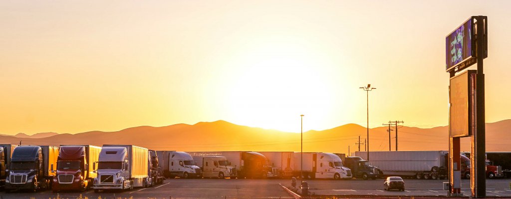 Truck stop in the sun