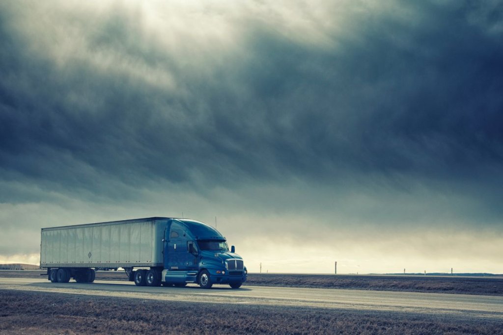 trucking in storm